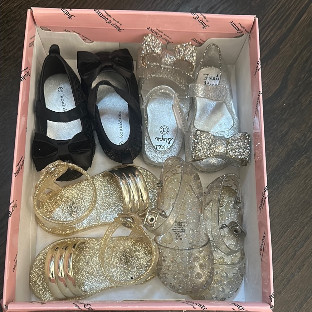 Elegant Kids' Shoe Collection - Black, Silver, and Gold